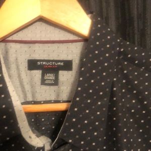 Structure slim fit large long sleeve dress shirt